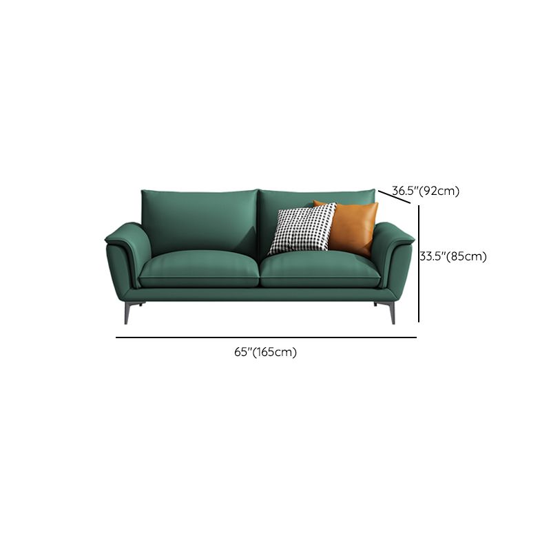 33.46" H Green Genuine Leather Pillow Top Arm Sofa for Living Room Clearhalo 'furn' 'furn_sofas' 'Furniture' 'Living Room Furniture' 'Sofa' 'sofas' 1200x1200_f1a50510-6d13-46ac-b091-6cf9d8220665