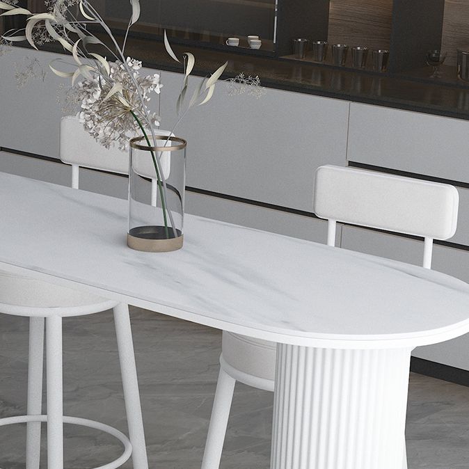 Modern Marble Bar Table with Specialty Table Top Double Pedestal Table- 41.3" H Clearhalo 'Bar Furniture' 'Bar Tables' 'bar_tables' 'furn' 'furn_bar_tables' 'Furniture' 'furniture_bar_tables' 'Kitchen & Dining Furniture' 1200x1200_f1a5113f-adb8-4b50-a8c7-6eb090b77ba2