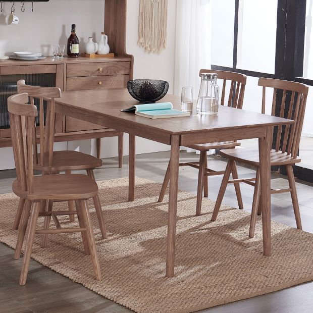 Rectangle Ash Wood Table in Nature/Walnut Modern Dining Table with 4 Legs for Restaurant Clearhalo ' dining_table' 'Dining Tables & Seating' 'Dining Tables' 'furn' 'furn_dining_table' 'Furniture' 'furniture_dining_table' 'Kitchen & Dining Furniture' 'kitchen&dining_furn' 'kitchen' 'kitchen_dining_table' 1200x1200_f1a530bc-a7ee-4368-b5ad-bbd15b165baa