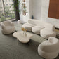 Wool Armless Curved Sofa Contemporary White Sofa with Tight Back