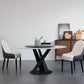 Contemporary Round Dining Table Sintered Stone Table with Black Pedestal Base,47.2"L x 27.6"W x 30"H Clearhalo ' dining_table' 'Dining Tables & Seating' 'Dining Tables' 'furn' 'furn_dining_table' 'Furniture' 'furniture_dining_table' 'Kitchen & Dining Furniture' 'kitchen&dining_furn' 'kitchen' 'kitchen_dining_table' 1200x1200_f1a63d00-0efc-4af8-afa6-d8fd51f9a2ef