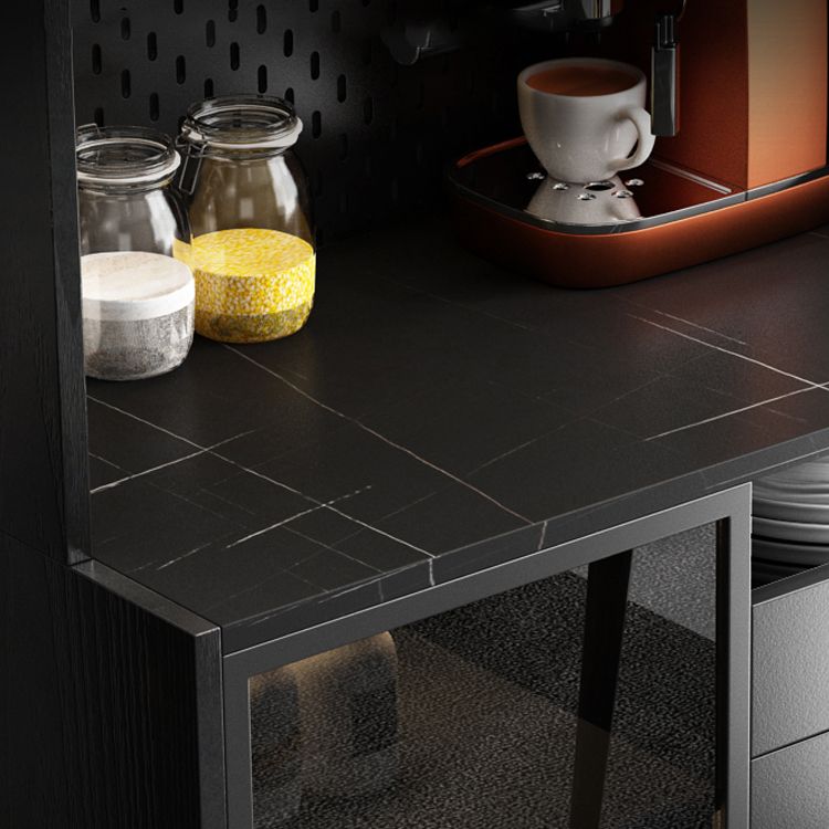 Black Engineered Wood Buffet Server with Drawers Modern Dining Server Clearhalo 'buffet_sideboard' 'Buffets & Sideboards' 'furn' 'furn_buffet_sideboard' 'Furniture' 'Kitchen & Dining Furniture' 1200x1200_f1a68ad4-db6a-42fa-8c48-88c9d90895f8