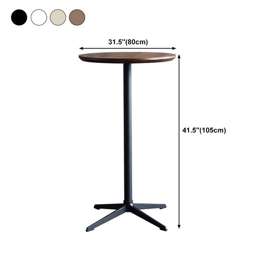 Industrial Aluminium Bar Dining Table Round Indoor Bistro Table with Engineered Wood Top Clearhalo 'Bar Furniture' 'Bar Tables' 'bar_tables' 'Furniture' 'furniture_bar_tables' 'Kitchen & Dining Furniture' 1200x1200_f1a8fb07-325c-4667-9cf0-12c9daeebd69