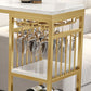 Glam Faux Marble Indoor Pub Bar Table Iron Double Pedestal Bar Dining Table with 5-Shelf Clearhalo 'Bar Furniture' 'Bar Tables' 'bar_tables' 'furn' 'furn_bar_tables' 'Furniture' 'furniture_bar_tables' 'Kitchen & Dining Furniture' 1200x1200_f1a92c44-b7ef-4213-a00a-aad31aa1a0ab