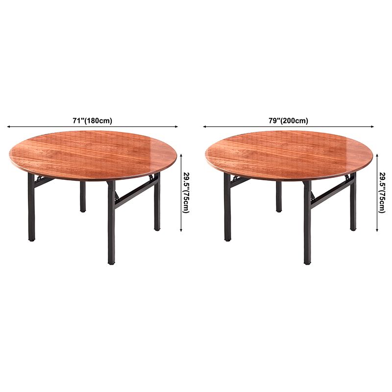 Simplicity Home Solid Wood Dining Table Round Shape Dining Table with Metallic Base Clearhalo ' dining_table' 'Dining Tables & Seating' 'Dining Tables' 'furn' 'furn_dining_table' 'Furniture' 'furniture_dining_table' 'Kitchen & Dining Furniture' 'kitchen&dining_furn' 'kitchen' 'kitchen_dining_table' 1200x1200_f1aa35ef-859e-4936-9992-9a6f6fb4c59a
