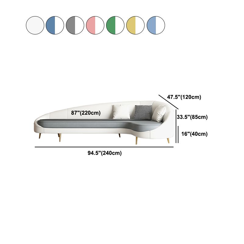 Contemporary Sloped Arm Curved Sofa Sewn Pillow Back Sofa for Living Room, Apartment Clearhalo 'furn' 'furn_sofas' 'Furniture' 'Living Room Furniture' 'Sofa' 'sofas' 1200x1200_f1aaea4e-2006-4350-b389-89de9bfd28d8