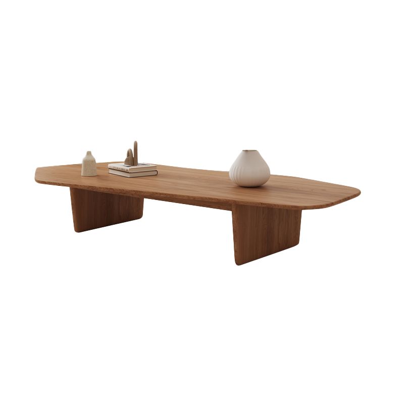 Solid Wood Coffee Table Free-Form Modern Cocktail Table with 2 Legs Clearhalo 'Coffee & Accent Tables' 'Coffee Tables' 'coffee_tables' 'furn' 'furn_coffee_tables' 'Furniture' 'Living Room Furniture' 1200x1200_f1ab4d07-6f0a-44ee-9df5-986aab2b52f5