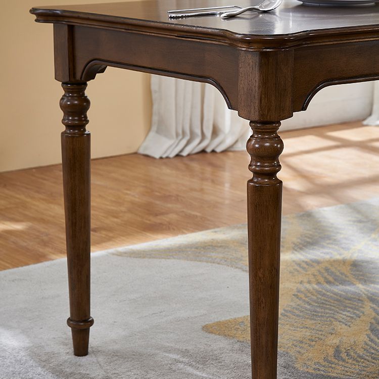 Medieval Modern Rectangle Dining Table Rubber Wood Table in Brown with 4 Legs Clearhalo ' dining_table' 'Dining Tables & Seating' 'Dining Tables' 'furn' 'furn_dining_table' 'Furniture' 'furniture_dining_table' 'Kitchen & Dining Furniture' 'kitchen&dining_furn' 'kitchen' 'kitchen_dining_table' 1200x1200_f1ac42fc-ae6a-4b39-8152-a3c8fcde0d98