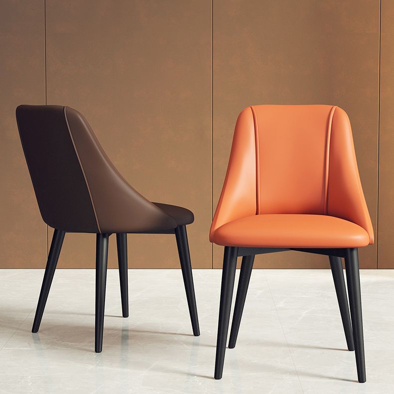 Glam Style Pu Leather Side Chair Set Dining Room Side Chair with Metal Legs Clearhalo ' kitchen&dining_furn' 'Dining Chairs' 'Dining Tables & Seating' 'dining_chair' 'furn' 'furn_dining_chair' 'Furniture' 'furniture_dining_chair' 'Kitchen & Dining Furniture' 'kitchen' 1200x1200_f1ac4f52-6b4d-41f7-bd04-628d21b0592e