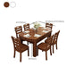 Mesa de comedor de madera con acabado pulido para el hogar, mesa de comedor plegable moderna
