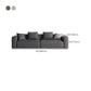 Contemporary Stationary Faux Leather Sofa Living Room Square Arm Cushions Sofa