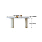 Stone Top Dining Table Modern Dining Table with Sled Base in White