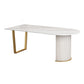 Traditional Luxury Stone Table Double Pedestal Furniture for Dining Room