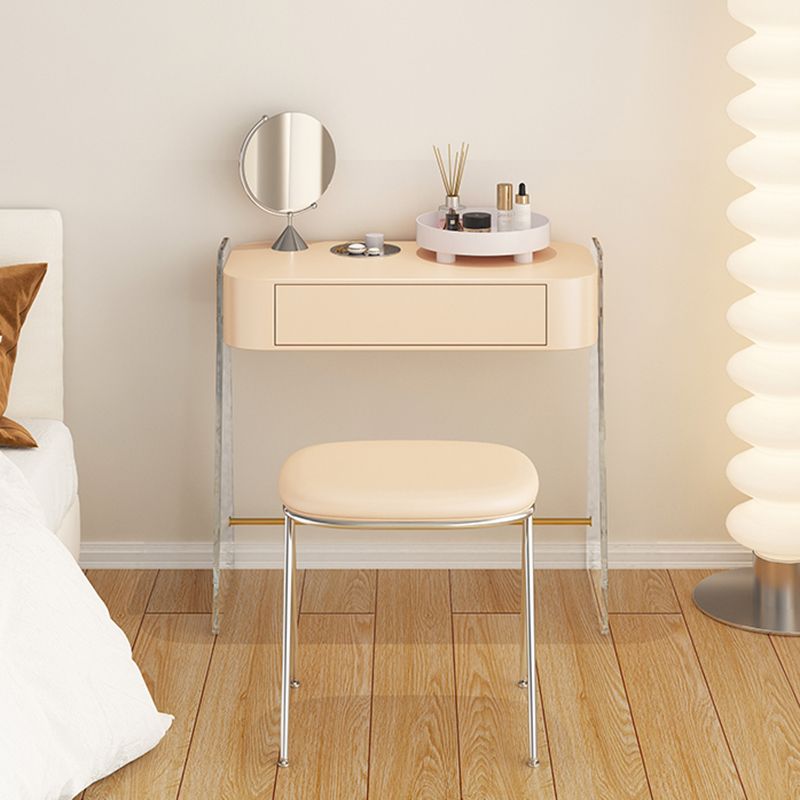 Contemporain 1 tiroir Maquillage Vanité Bureau en bois et coiffeur en acrylique