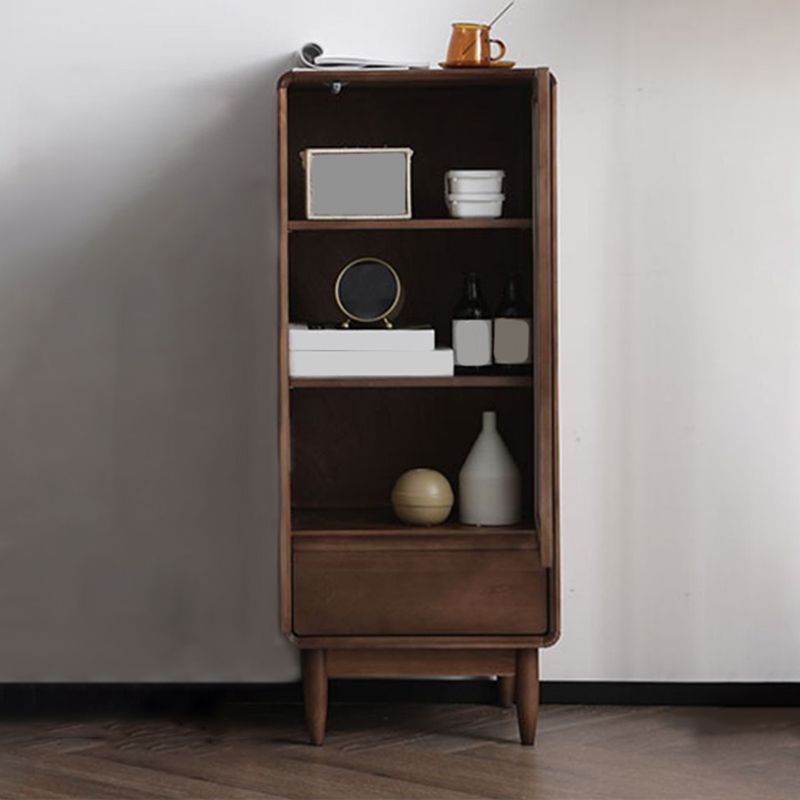 Modern Accent Cabinet with Solid Wood Straight Legs Chest with 1 Drawer and 1 Door