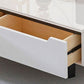 11.81" D Modern TV Stand White Stone TV Console with Drawers Clearhalo 'furn' 'furn_tv_stands_entertainment_centers' 'Furniture' 'Living Room Furniture' 'TV Stands & Entertainment Centers' 'TV Stands & Media Storage Furniture' 'tv_stands_entertainment_centers' 1200x1200_f1b272bb-2877-4ae7-91ee-fed6f9829c7f