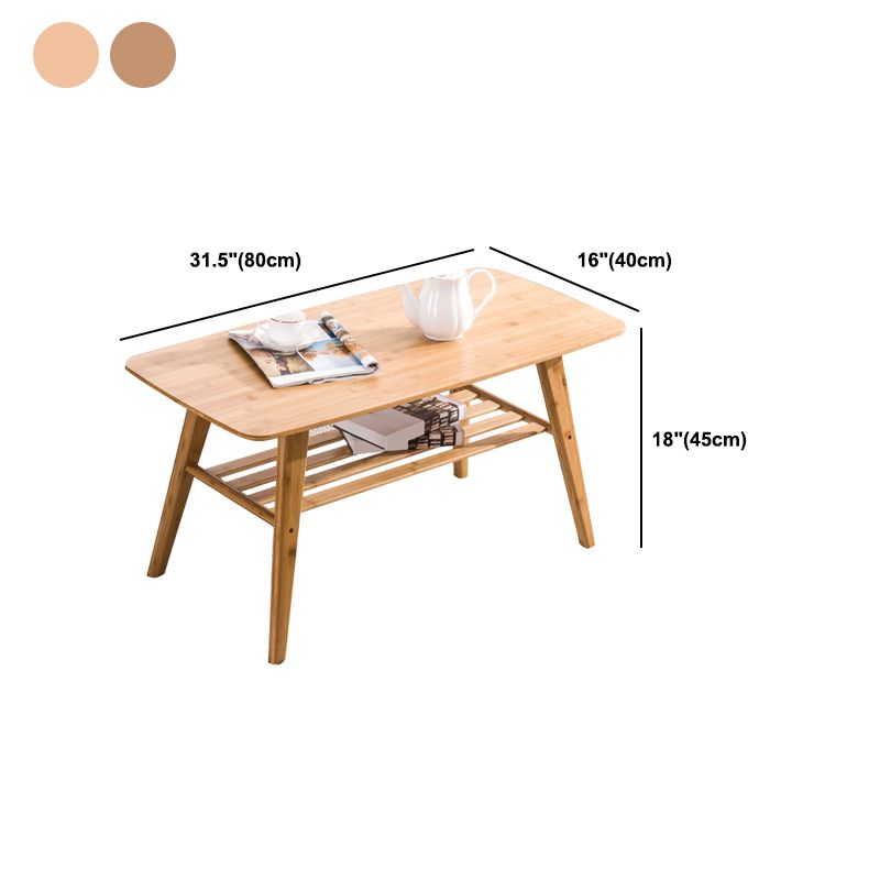 北欧スタイルの長方形の固体木材テーブル4脚ベースコーヒーテーブル