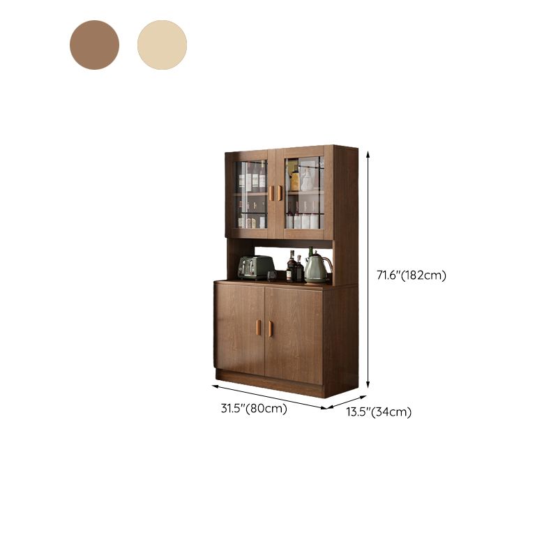 Table du buffet en bois d'ingénierie serveur moderne avec porte en verre