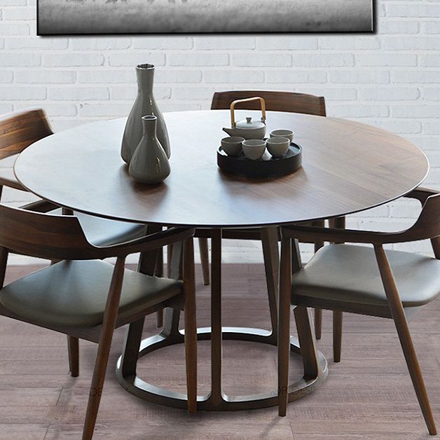 Round Pine Solid Wood Table Modern Dining Table with Wooden Pedestal for Restaurant Clearhalo ' dining_table' 'Dining Tables & Seating' 'Dining Tables' 'furn' 'furn_dining_table' 'Furniture' 'furniture_dining_table' 'Kitchen & Dining Furniture' 'kitchen&dining_furn' 'kitchen' 'kitchen_dining_table' 1200x1200_f1b3dc26-da07-4b7b-967f-5dc18afa7523
