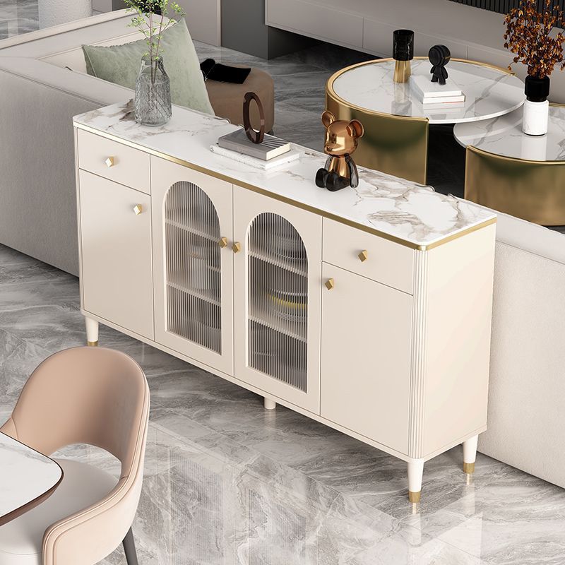 Porte di vetro contemporanee Display mobile per gambe legno per soggiorno