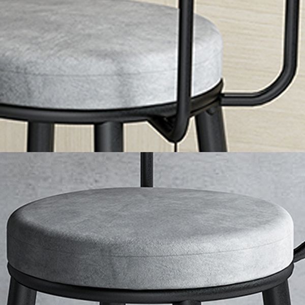 Modern Armless Backrest Counter Stool Iron Cafe Bar Stool with Velvet Cushion Clearhalo 'Bar Furniture' 'Bar Stools' 'bar_stools' 'furn' 'furn_bar_stools' 'Furniture' 'furniture_bar_stools' 'Kitchen & Dining Furniture' 1200x1200_f1b51e40-045b-4815-8ad0-41d3259682ae