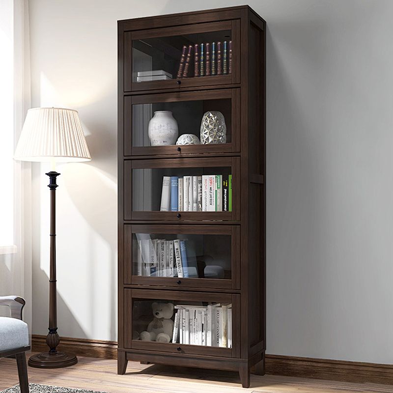 Wood Barrister Bookcase Contemporary Vertical Book Shelf with Doors Clearhalo 'Bookcases' 'furn' 'furn_bookcases' 'Furniture' 'furniture_bookcases' 'kitchen' 'kitchen_bookcases' 'Living Room Furniture' 'Office Furniture' 1200x1200_f1b592d3-d8c8-4b2b-b213-18b62f3f9425