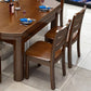 Modern Style Furniture Set 7 Pcs Round Solid Wood Dinette Table with Armless Chair