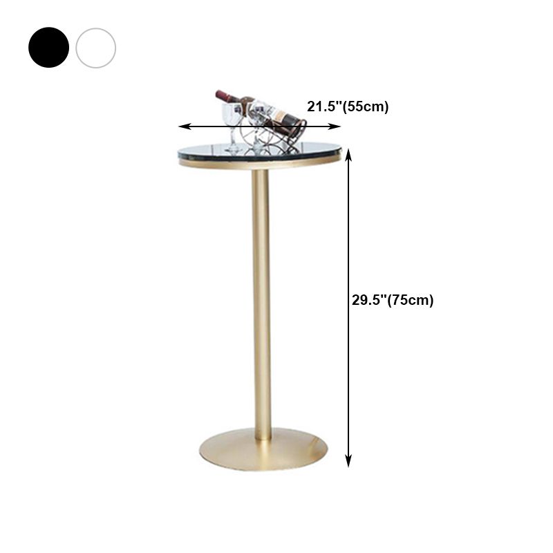 Stone Bar Dining Table Glam Round /Square Bar Table with Pedestal for Dining Room Clearhalo 'Bar Furniture' 'Bar Tables' 'bar_tables' 'furn' 'furn_bar_tables' 'Furniture' 'furniture_bar_tables' 'Kitchen & Dining Furniture' 1200x1200_f1b86309-0558-47fc-8c07-3e2f3fecff05