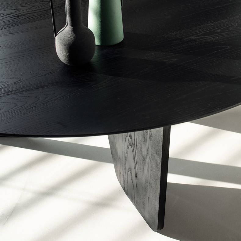 Mesa de cocina para comedor, mesa de comedor redonda de madera en negro