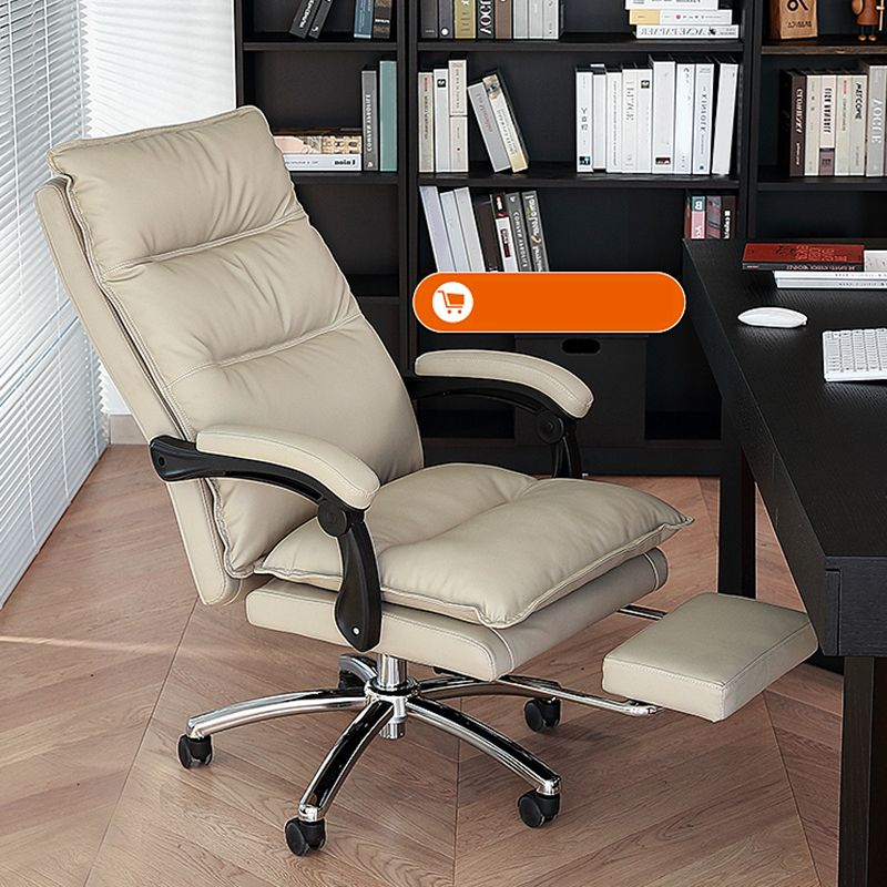 26" Wide Contemporary Managers Chair White Leather Executive Chair Clearhalo 'furn' 'furn_office_chair' 'Furniture' 'Office Chairs' 'Office Furniture' 'office_chair' 1200x1200_f1b8c0cf-9fe9-437c-b23e-49888f701329