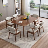 Traditional Dining Table Set 1/5/7 Pcs Solid Wood Dining Table and Chairs