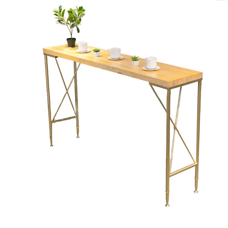 Glam Bar Height Table Solid Wood Top Bistro Bar Table for Living Room Clearhalo 'Bar Furniture' 'Bar Tables' 'bar_tables' 'furn' 'furn_bar_tables' 'Furniture' 'Kitchen & Dining Furniture' 1200x1200_f1b9e02e-c825-489e-b977-7c0410f897e8