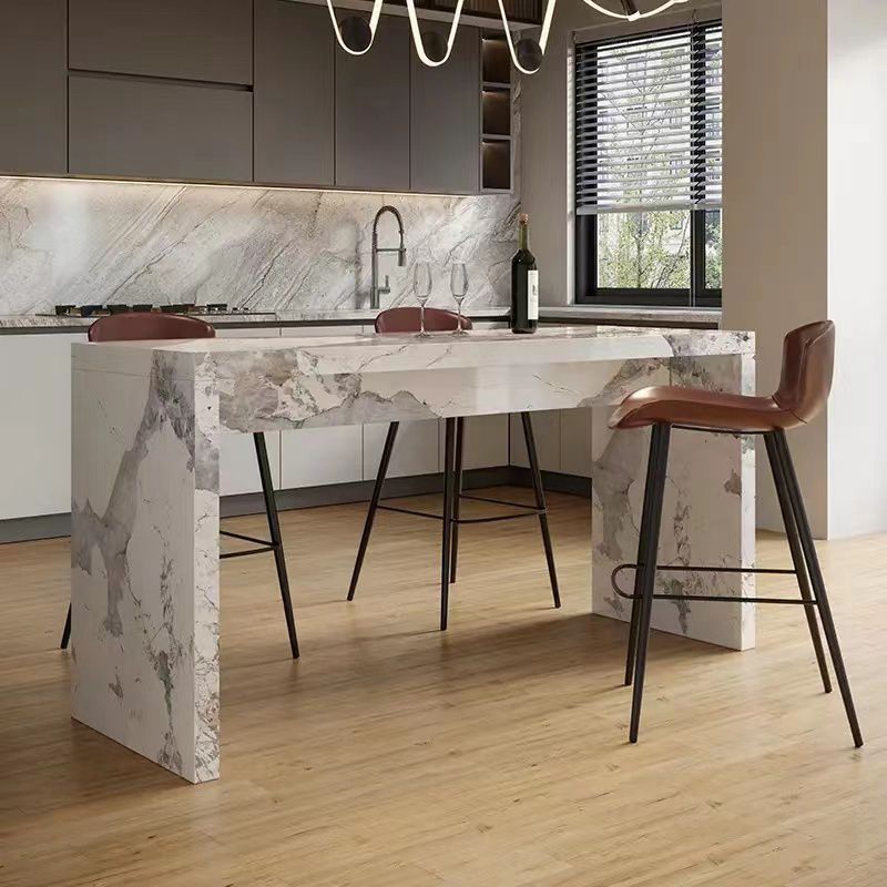 Modern Style Rectangle Stone Bistro Bar Desk Table for Living Room Clearhalo 'Bar Furniture' 'Bar Tables' 'bar_tables' 'furn' 'furn_bar_tables' 'Furniture' 'Kitchen & Dining Furniture' 1200x1200_f1ba2f5c-0799-469a-933c-66b86b577767