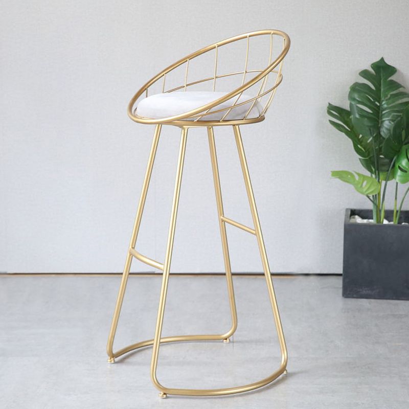 Contemporary Low Back Bar Stools Metal Barstool with Cushion for Bar Clearhalo 'Bar Furniture' 'Bar Stools' 'bar_stools' 'furn' 'furn_bar_stools' 'Furniture' 'Kitchen & Dining Furniture' 1200x1200_f1bbaa7d-848d-451d-9cf7-a49945e5dda7