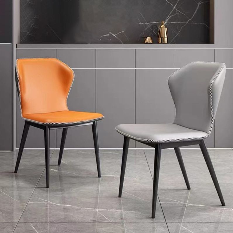 Dining Room Faux Leather Chair Kitchen Wingback Armless Chair