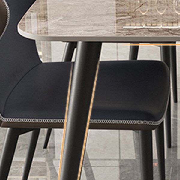 Industrial Grey Table for Restaurant Rectangle Dining Table with Metal 4 Legs Clearhalo 'Dining Tables & Seating' 'Dining Tables' 'dining_table' 'furn' 'furn_dining_table' 'Furniture' 'furniture_dining_table' 'Kitchen & Dining Furniture' 'kitchen' 'kitchen_dining_table' 1200x1200_f1bccfab-6a38-4bc0-98e3-4f1452e0b8dc