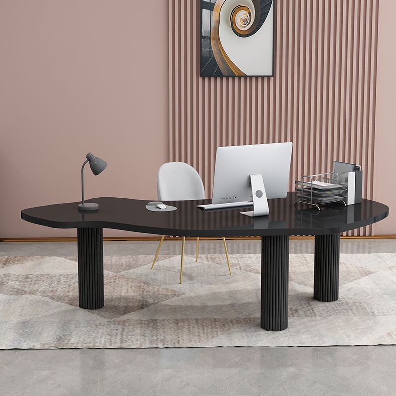 Home Office Pedestal Writing Desk Industrial Solid Wood Writing Desk Clearhalo 'furn' 'furn_office_desk' 'Furniture' 'furniture_office_desk' 'Office Desks' 'Office Furniture' 'office_desk' 1200x1200_f1bd6935-d05b-46f5-92f0-6c5a9218796b