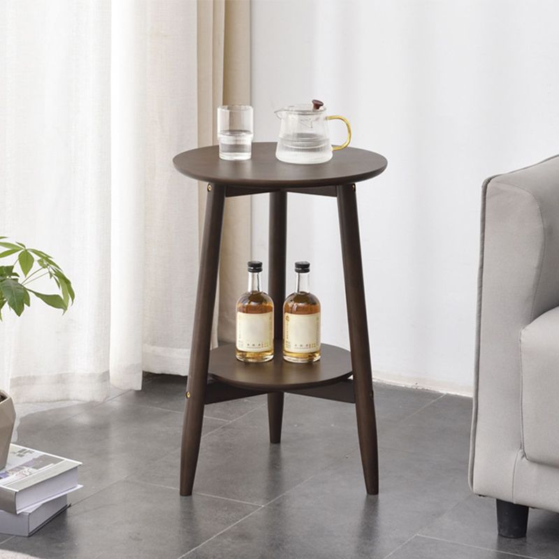 Modernistic Corner Table with Storage Round Double Tier Living Room End Table Clearhalo 'Coffee & Accent Tables' 'End & Side Tables' 'end_side_tables' 'furn' 'furn_end_side_tables' 'Furniture' 'Living Room Furniture' 1200x1200_f1be5d77-3dd7-4b36-858f-e37978f6a469