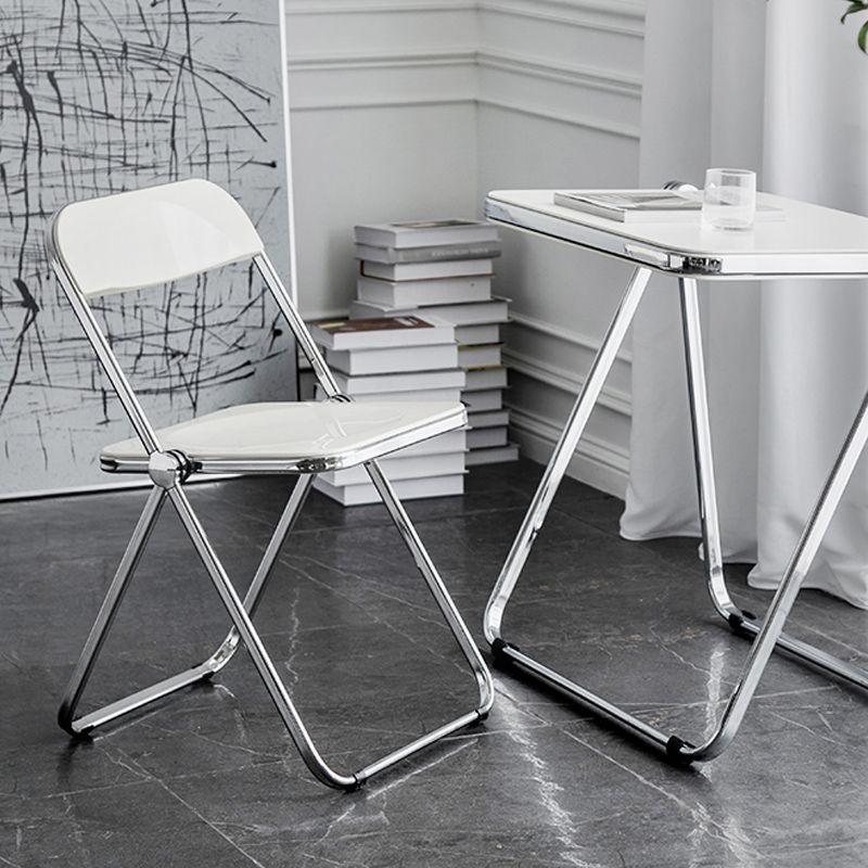 Foldable Dining Side Chair Open Back Armless Single Dining Chair with Metal Legs Clearhalo ' kitchen&dining_furn' 'Dining Chairs' 'Dining Tables & Seating' 'dining_chair' 'furn' 'furn_dining_chair' 'Furniture' 'furniture_dining_chair' 'Kitchen & Dining Furniture' 'kitchen' 1200x1200_f1bf254f-ea96-46bf-818a-60217dd1559b