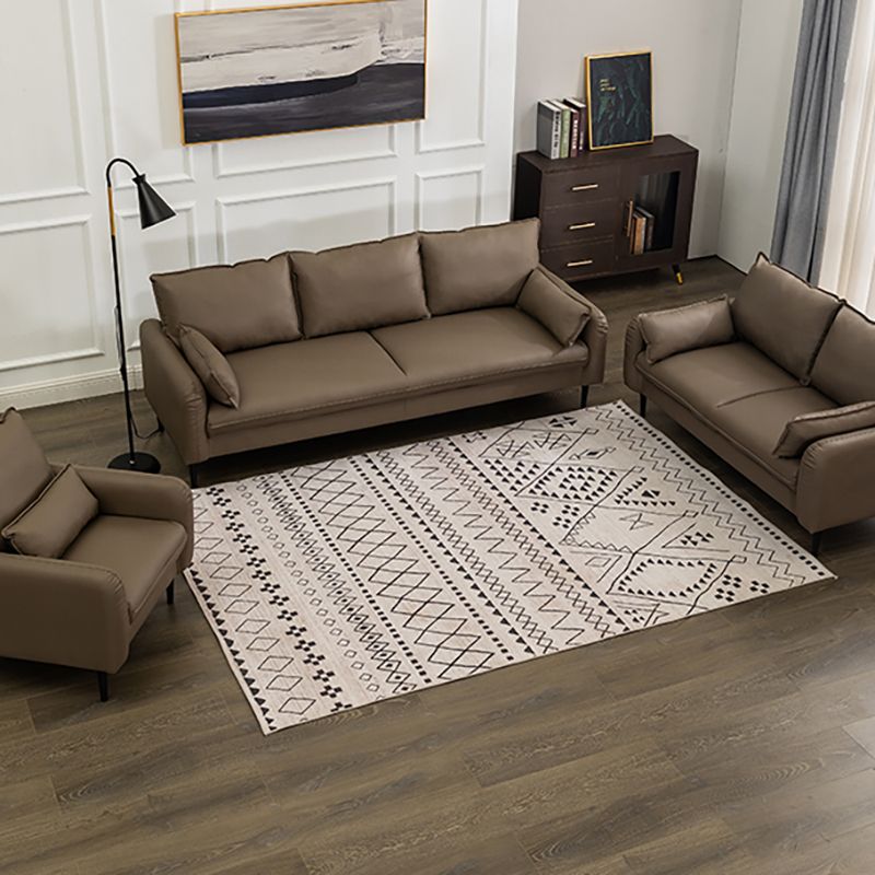 Faux Leather Cushions Sofa 3-Seat Contemporary 30.7" High Sofa Clearhalo 'furn' 'furn_sofas' 'Furniture' 'furniture_sofas' 'kitchen' 'kitchen_sofas' 'Living Room Furniture' 'Sofa' 'sofas' 1200x1200_f1c066bd-06ff-46c2-92b6-32139b308ccd