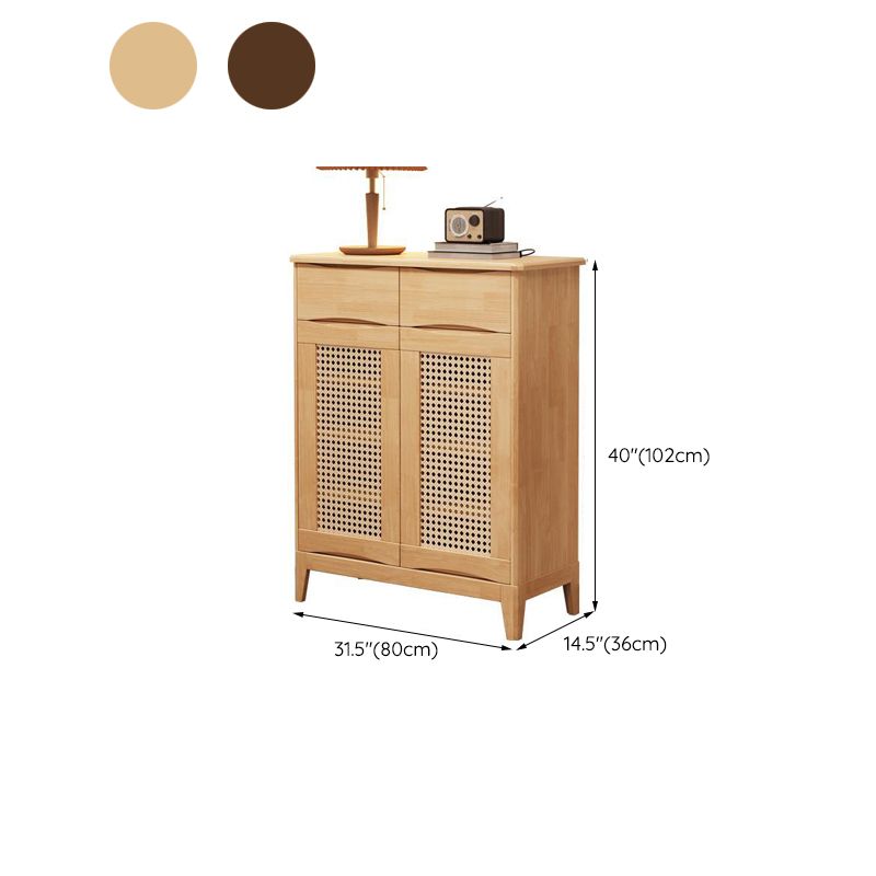 40.15" Tall 2/3 - Door Accent Cabinet Rubberwood Cabinet in Brown/Natural Clearhalo 'Cabinets & Chests' 'cabinets_chests' 'furn' 'furn_cabinets_chests' 'Furniture' 'Living Room Furniture' 1200x1200_f1c1a040-7382-44b5-919e-c4d7908bf70e