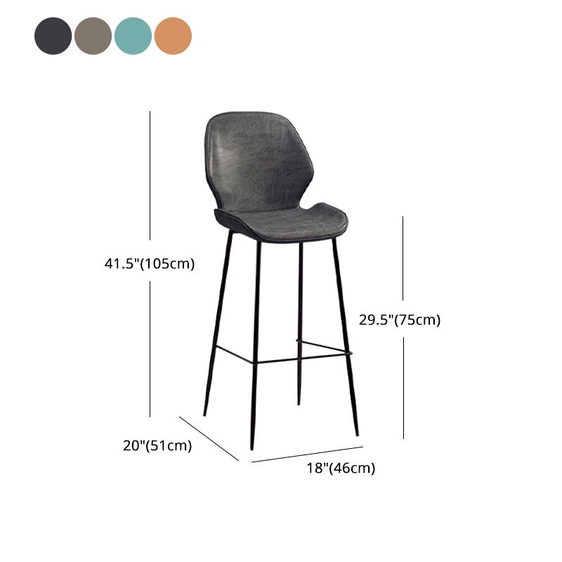 Industrial Style Bar-stool Iron Legs Bucket Leather Seat for Kitchen Bar Clearhalo 'Bar Furniture' 'Bar Stools' 'bar_stools' 'furn' 'furn_bar_stools' 'furniture_bar_stools' 'Kitchen & Dining Furniture' 'kitchen&dining_furn' 'kitchen' 'kitchen_furn' Furniture' 1200x1200_f1c2ce1d-6afc-410a-a1e6-f490ddb22edf