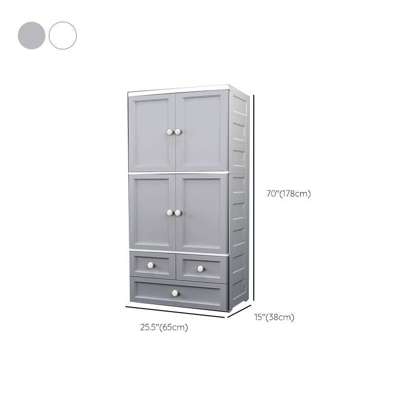 Matte Finish Plastic Storage Cabinet Modern Hinged Door Cabinet