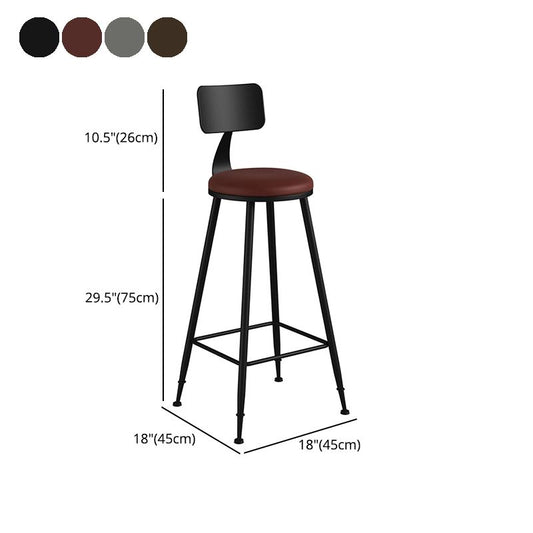 Industrial Matte Finish Coffee Shop Stool Footrest Low Back Stool Clearhalo 'Bar Furniture' 'Bar Stools' 'bar_stools' 'furn' 'furn_bar_stools' 'Furniture' 'furniture_bar_stools' 'Kitchen & Dining Furniture' 1200x1200_f1c3083d-dbbc-4135-9a98-6774d73d8902