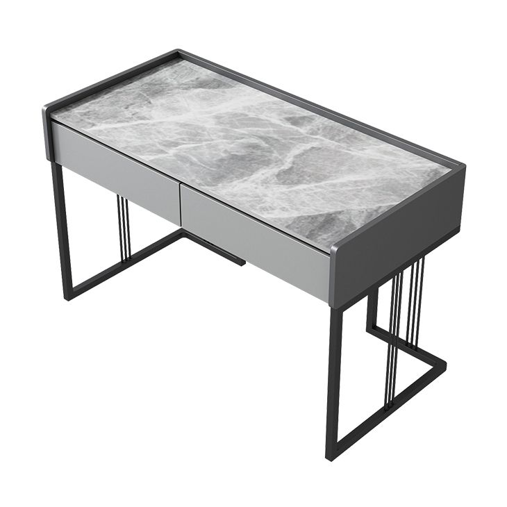 Modern 2-drawer Office Desk Sintered Stone Rectangular Desk for Home Clearhalo 'furn' 'furn_office_desk' 'Furniture' 'Office Desks' 'Office Furniture' 'office_desk' 1200x1200_f1c3a73f-90ff-490e-b0a9-e6353a9503d1