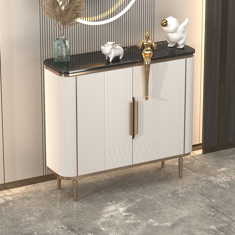 Gambe metalliche Sideboard bianca Tabella 35,4 "supporto a buffet alto con archiviazione