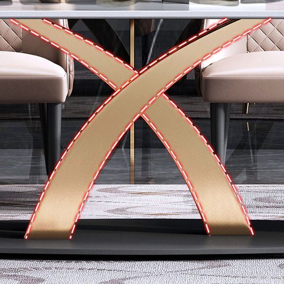 Minimalist Dining Room Set Rectangular Sintered Stone Dining Table with Metal Base Clearhalo 'Dining Room Sets' 'Dining Tables & Seating' 'dining_room_set' 'furn' 'furn_dining_room_set' 'Furniture' 'furniture_dining_room_set' 'Kitchen & Dining Furniture' 'kitchen&dining_furn' 'kitchen' 1200x1200_f1c3ffd2-a729-40fa-b55a-22d2de62b512