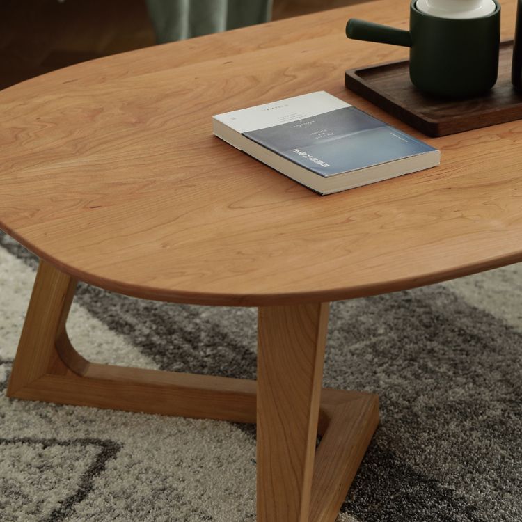 Ash Wood 2 gambe tavolino da caffè ellittico 2 tavolo da cocktail nidificante