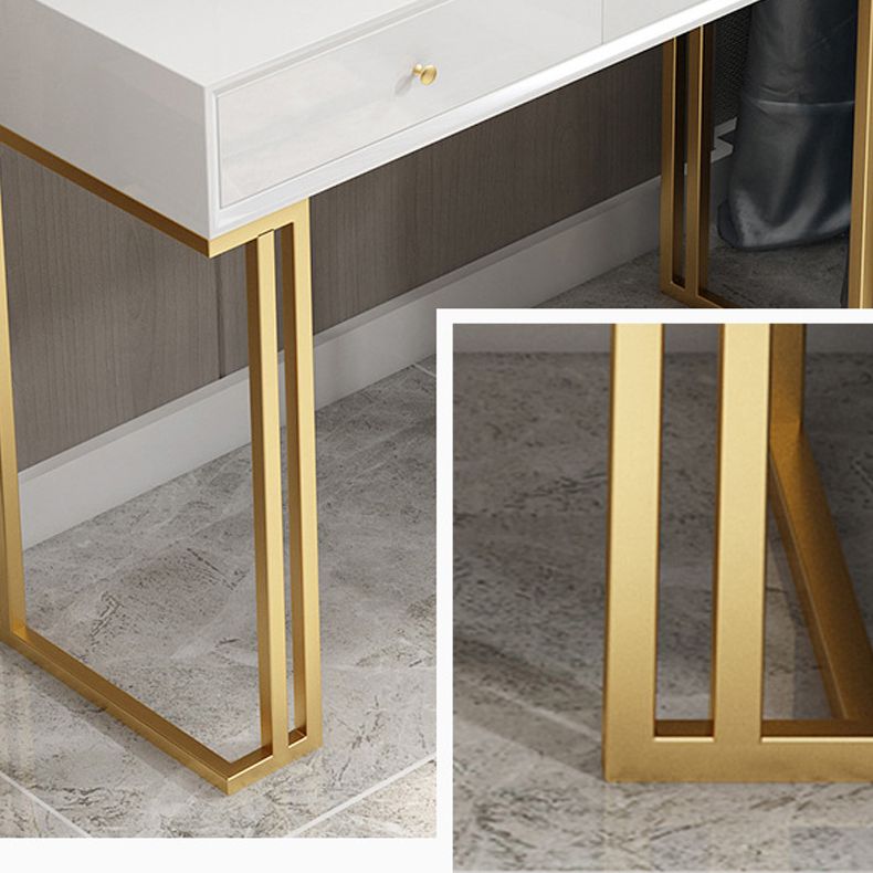 Two pezzi lussuoso set di vanità in legno set nero/bianco con sgabello