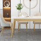 White Rectangle Dining Table Traditional Luxury Dining Table with Metal Base Clearhalo 'Dining Tables & Seating' 'Dining Tables' 'dining_table' 'furn' 'furn_dining_table' 'Furniture' 'furniture_dining_table' 'Kitchen & Dining Furniture' 'kitchen' 'kitchen_dining_table' 1200x1200_f1c6847f-59c2-46e9-b360-7a36c79eecb9